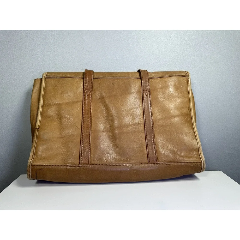 Vintage RENWICK Tan Brown Leather Messenger Bag Shoulder Straps‎